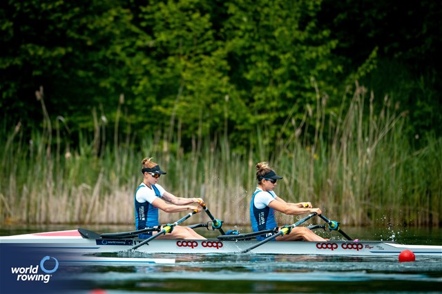 Valentina Rodini (b), Federica Cesarini (s), Lightweight Women's Double Sculls, Italy, 2024 World Rowing Final Olympic & Paralympic Qualification Regatta, Lucerne, Switzerland © World Rowing / Benedict Tufnell