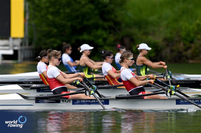 Olivia Nacht (b), Eline Rol (s), Lightweight Women's Double Sculls, Switzerland, 2024 World Rowing Final Olympic & Paralympic Qualification Regatta, Lucerne, Switzerland © Detlev Seyb / MyRowingPhoto.com