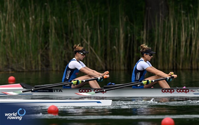 Valentina Rodini (b), Federica Cesarini (s), Lightweight Women's Double Sculls, Italy, 2024 World Rowing Final Olympic & Paralympic Qualification Regatta, Lucerne, Switzerland © Detlev Seyb / MyRowingPhoto.com
