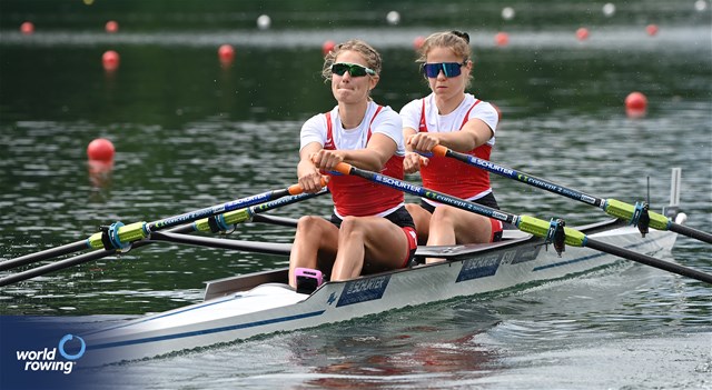 Olivia Nacht (b), Eline Rol (s), Lightweight Women's Double Sculls, Switzerland, 2024 World Rowing Final Olympic & Paralympic Qualification Regatta, Lucerne, Switzerland © Maren Derlien / MyRowingPhoto.com