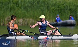 Sorin Koszyk (b), Benjamin Davison (s), Men's Double Sculls, United States of America, 2024 World Rowing Final Olympic & Paralympic Qualification Regatta, Lucerne, Switzerland © Detlev Seyb / MyRowingPhoto.com
