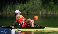 Hong Zhu, Women's Single Sculls, People's Republic of China, 2024 World Rowing Final Olympic & Paralympic Qualification Regatta, Lucerne, Switzerland © Detlev Seyb / MyRowingPhoto.com