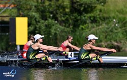 Anneka Reardon (b), Georgia Miansarow (s), Lightweight Women's Double Sculls, Australia, 2024 World Rowing Final Olympic & Paralympic Qualification Regatta, Lucerne, Switzerland © Detlev Seyb / MyRowingPhoto.com