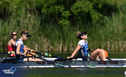 Valentina Rodini (b), Federica Cesarini (s), Lightweight Women's Double Sculls, Italy, 2024 World Rowing Final Olympic & Paralympic Qualification Regatta, Lucerne, Switzerland © Detlev Seyb / MyRowingPhoto.com
