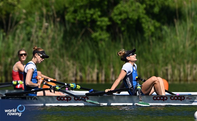 Valentina Rodini (b), Federica Cesarini (s), Lightweight Women's Double Sculls, Italy, 2024 World Rowing Final Olympic & Paralympic Qualification Regatta, Lucerne, Switzerland © Detlev Seyb / MyRowingPhoto.com