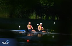 Chirill Visotchi-Sestacov (b), Ivan Corsunov (s), Men's Double Sculls, Republic of Moldova, 2024 World Rowing Final Olympic & Paralympic Qualification Regatta, Lucerne, Switzerland © Maren Derlien / MyRowingPhoto.com