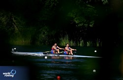 Roberto Carlos Paz Sanchez (b), Leudar Suarez Sanjul (s), Men's Double Sculls, Cuba, 2024 World Rowing Final Olympic & Paralympic Qualification Regatta, Lucerne, Switzerland © Maren Derlien / MyRowingPhoto.com