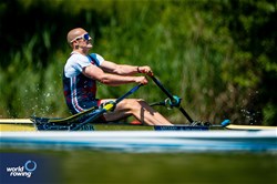 George Bourne, Men's Single Sculls, Great Britain, 2024 World Rowing Final Olympic & Paralympic Qualification Regatta, Lucerne, Switzerland © World Rowing / Benedict Tufnell