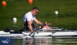 Tomas Nevecny, PR1 Mens Single Sculls, Czechia, 2024 World Rowing Final Olympic & Paralympic Qualification Regatta, Lucerne, Switzerland © Detlev Seyb / MyRowingPhoto.com