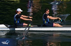 Joerg Auerbach (b), Armin Auerbach (s), Men's Pair, Austria, 2024 World Rowing Final Olympic & Paralympic Qualification Regatta, Lucerne, Switzerland © Maren Derlien / MyRowingPhoto.com