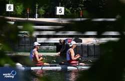 Krzysztof Kasparek (b), Jakub Wozniak (s), Men's Double Sculls, Poland, 2024 World Rowing Final Olympic & Paralympic Qualification Regatta, Lucerne, Switzerland © Maren Derlien / MyRowingPhoto.com