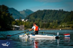 David Zeelenberg, PR1 Mens Single Sculls, Netherlands, 2024 World Rowing Final Olympic & Paralympic Qualification Regatta, Lucerne, Switzerland © World Rowing / Benedict Tufnell