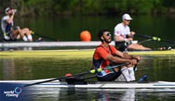 Bahman Nasiri, Men's Single Sculls, Azerbaijan, 2024 World Rowing Final Olympic & Paralympic Qualification Regatta, Lucerne, Switzerland © Detlev Seyb / MyRowingPhoto.com