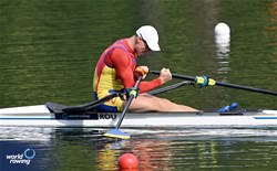 Mihai Chiruta, Men's Single Sculls, Romania, 2024 World Rowing Final Olympic & Paralympic Qualification Regatta, Lucerne, Switzerland © Detlev Seyb / MyRowingPhoto.com