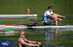 Bendeguz Petervari-Molnar, Men's Single Sculls, Hungary, 2024 World Rowing Final Olympic & Paralympic Qualification Regatta, Lucerne, Switzerland © Detlev Seyb / MyRowingPhoto.com