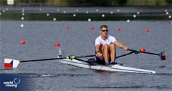 Jakub Podrazil, Men's Single Sculls, Czechia, 2024 World Rowing Final Olympic & Paralympic Qualification Regatta, Lucerne, Switzerland © Maren Derlien / MyRowingPhoto.com