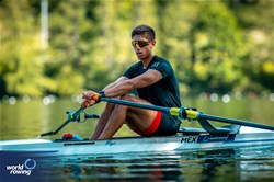 Andre Emil Simsch Flores, Men's Single Sculls, Mexico, 2024 World Rowing Final Olympic & Paralympic Qualification Regatta, Lucerne, Switzerland © World Rowing / Benedict Tufnell
