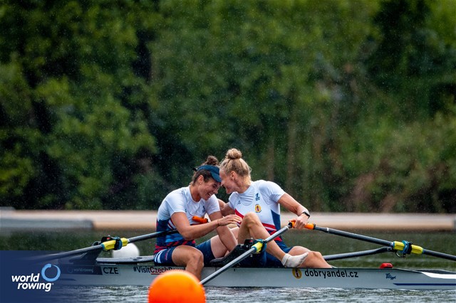 Anna Santruckova (b), Lenka Luksova (s), Women's Double Sculls, Czechia, 2024 World Rowing Final Olympic & Paralympic Qualification Regatta, Lucerne, Switzerland © World Rowing / Benedict Tufnell