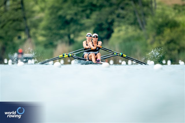 Brooke Francis (b), Lucy Spoors (s), Women's Double Sculls, New Zealand, 2024 World Rowing Cup II, Lucerne, Switzerland © World Rowing / Benedict Tufnell
