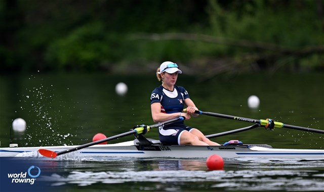 Sophia Luwis, Lightweight Women's Single Sculls, United States of America, 2024 World Rowing Cup II, Lucerne, Switzerland © Detlev Seyb / MyRowingPhoto.com
