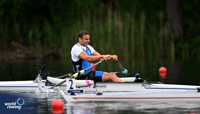 Giacomo Perini, PR1 Mens Single Sculls, Italy, 2024 World Rowing Cup II, Lucerne, Switzerland © Detlev Seyb / MyRowingPhoto.com