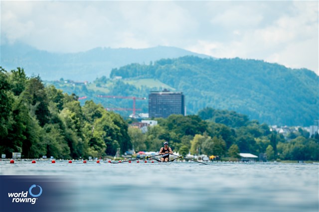 Thomas Mackintosh, Men's Single Sculls, New Zealand, 2024 World Rowing Cup II, Lucerne, Switzerland © World Rowing / Benedict Tufnell