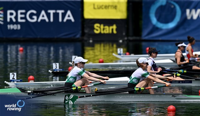 Aoife Casey (b), Margaret Cremen (s), Lightweight Women's Double Sculls, Ireland, 2024 World Rowing Cup II, Lucerne, Switzerland © Detlev Seyb / MyRowingPhoto.com