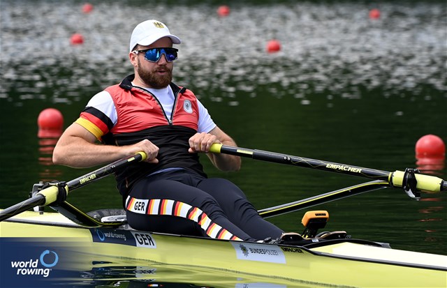 Paul Berghoff, Men's Single Sculls, Germany, 2024 World Rowing Cup II, Lucerne, Switzerland © Maren Derlien / MyRowingPhoto.com