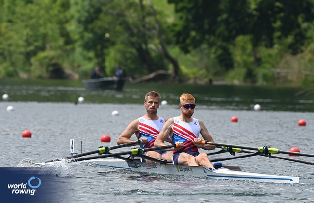 Jiri Simanek (b), Miroslav Vrastil (s), Lightweight Men's Double Sculls, Czechia, 2024 World Rowing Cup II, Lucerne, Switzerland © Maren Derlien / MyRowingPhoto.com