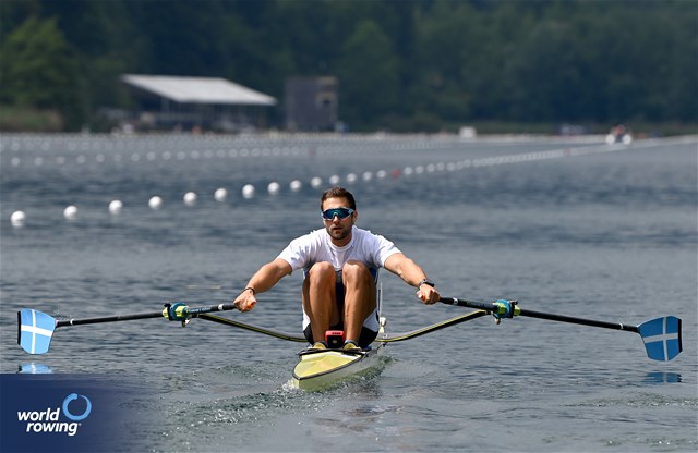 Stefanos Ntouskos, Men's Single Sculls, Greece, 2024 World Rowing Cup II, Lucerne, Switzerland © Maren Derlien / MyRowingPhoto.com