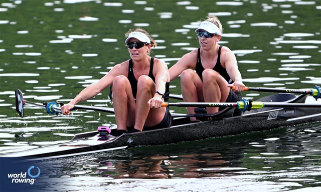 Brooke Francis (b), Lucy Spoors (s), Women's Double Sculls, New Zealand, 2024 World Rowing Cup II, Lucerne, Switzerland © Detlev Seyb / MyRowingPhoto.com