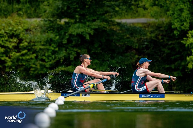 Chloe Brew (b), Rebecca Edwards (s), Women's Pair, Great Britain, 2024 World Rowing Cup II, Lucerne, Switzerland © World Rowing / Benedict Tufnell