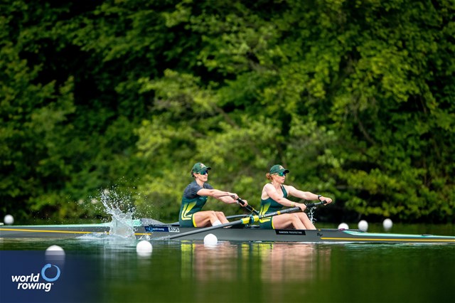 Jessica Morrison (b), Annabelle Mcintyre (s), Women's Pair, Australia, 2024 World Rowing Cup II, Lucerne, Switzerland © World Rowing / Benedict Tufnell
