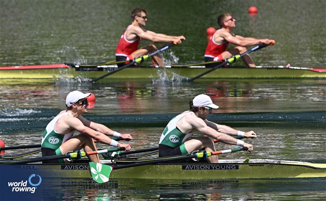 Fintan Mccarthy (b), Paul O'Donovan (s), Lightweight Men's Double Sculls, Ireland, 2024 World Rowing Cup II, Lucerne, Switzerland © Detlev Seyb / MyRowingPhoto.com