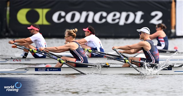 Samuel Murray (b), Annabel Caddick (s), PR3 Mixed Double Sculls, Great Britain, 2024 World Rowing Cup III, Poznan, Poland © Detlev Seyb / MyRowingPhoto.com