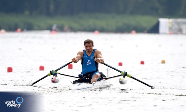 Giacomo Perini, PR1 Mens Single Sculls, Italy, 2024 World Rowing Cup III, Poznan, Poland © Maren Derlien / MyRowingPhoto.com