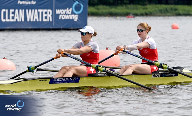 Nina Wettstein (b), Jeannine Gmelin (s), Women's Double Sculls, Switzerland, 2024 World Rowing Cup III, Poznan, Poland © Maren Derlien / MyRowingPhoto.com
