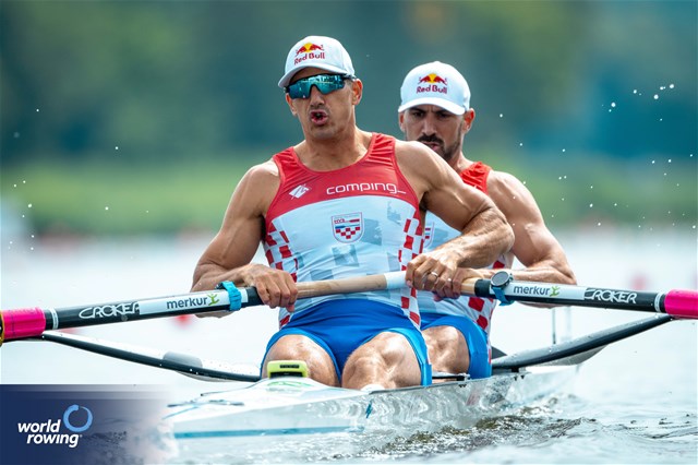 Martin Sinkovic (b), Valent Sinkovic (s), Men's Pair, Croatia, 2024 World Rowing Cup III, Poznan, Poland © World Rowing / Benedict Tufnell