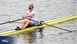 Alejandra Alonso, Women's Single Sculls, Paraguay, 2024 World Rowing Cup III, Poznan, Poland © Detlev Seyb / MyRowingPhoto.com