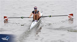 Adriana Maria Sanguineti Velasco, Women's Single Sculls, Peru, 2024 World Rowing Cup III, Poznan, Poland © Detlev Seyb / MyRowingPhoto.com