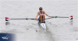 Nicole Martinez, Women's Single Sculls, Paraguay, 2024 World Rowing Cup III, Poznan, Poland © Detlev Seyb / MyRowingPhoto.com
