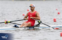 Mohamed Taieb, Men's Single Sculls, Tunisia, 2024 World Rowing Cup III, Poznan, Poland © Detlev Seyb / MyRowingPhoto.com