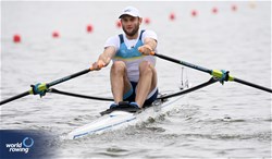 Vladislav Yakovlev, Men's Single Sculls, Kazakhstan, 2024 World Rowing Cup III, Poznan, Poland © Detlev Seyb / MyRowingPhoto.com