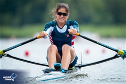Anneta Kyridou, Women's Single Sculls, United States of America, 2024 World Rowing Cup III, Poznan, Poland © World Rowing / Benedict Tufnell
