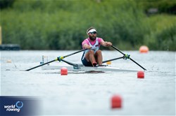 Dara Alizadeh, Men's Single Sculls, Bermuda, 2024 World Rowing Cup III, Poznan, Poland © World Rowing / Benedict Tufnell