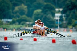 Igor Czekanowicz (b), Michal Randa, Cezary Litka, Daniel Galeza (s), Men's Quadruple Sculls, Poland, 2024 World Rowing Cup III, Poznan, Poland © World Rowing / Benedict Tufnell
