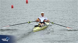 Paul Umbach, PR2 Men's Single Sculls, Germany, 2024 World Rowing Cup III, Poznan, Poland © Detlev Seyb / MyRowingPhoto.com