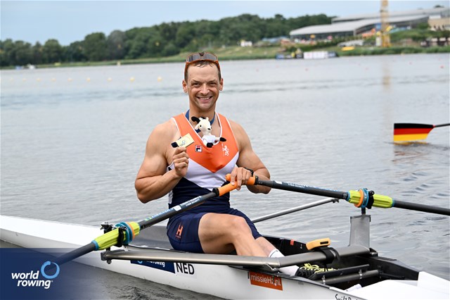 Cornelis De Koning, PR2 Men's Single Sculls, Netherlands, Gold, 2024 World Rowing Cup III, Poznan, Poland © Detlev Seyb / MyRowingPhoto.com