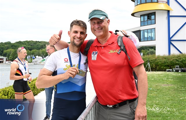 Lukas Reim, Lightweight Men's Single Sculls, Austria, Bronze, 2024 World Rowing Cup III, Poznan, Poland © Detlev Seyb / MyRowingPhoto.com