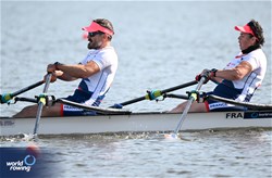 Elur Alberdi Larrauri (b), Antoine Jesel (s), PR3 Mixed Double Sculls, France, 2024 World Rowing Cup III, Poznan, Poland © Detlev Seyb / MyRowingPhoto.com